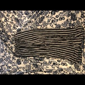 Flowy black and white striped pants